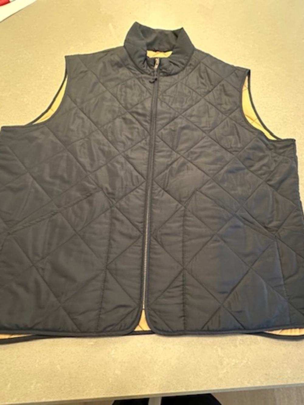 J. CREW XXL Men's Mercantile Quilted Outerwear Full-Zip Quilted Vest Navy Blue